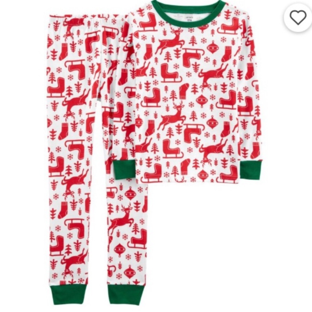 Adult Medium unisex mens womens Christmas reindeer pajamas Carters matching